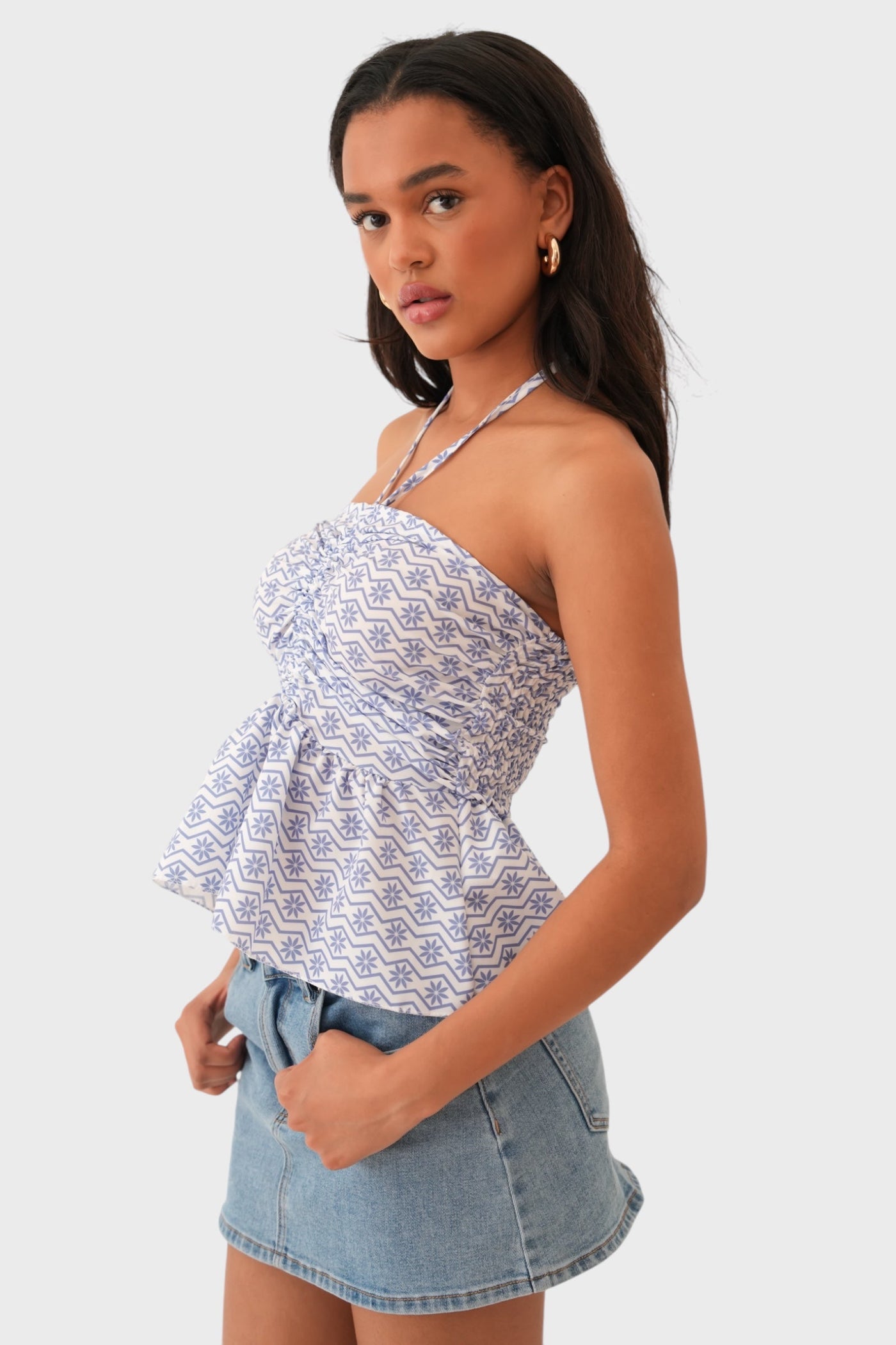 Capri top light blue