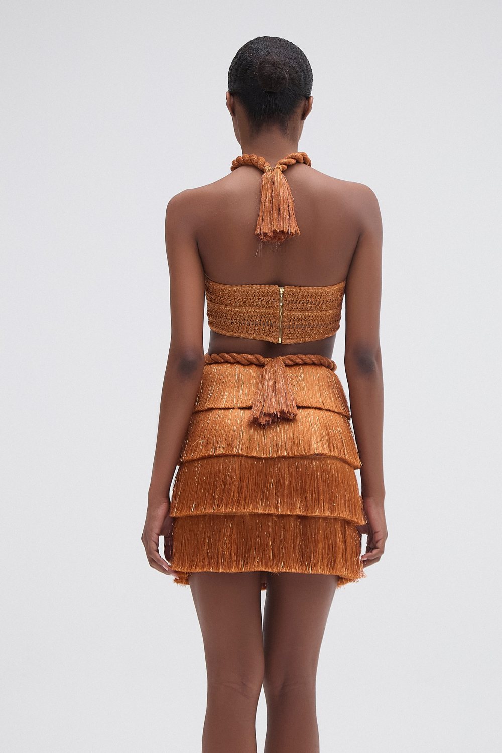 PAMPAS FRINGE CUT OUT MINI DRESS