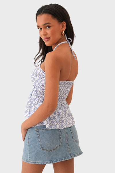 Capri top light blue