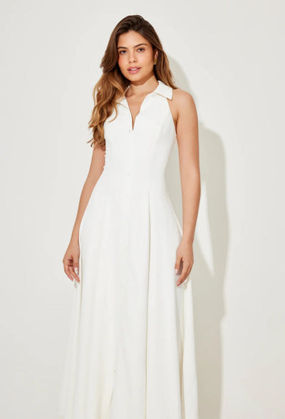 Flowy Collar Midi Dress