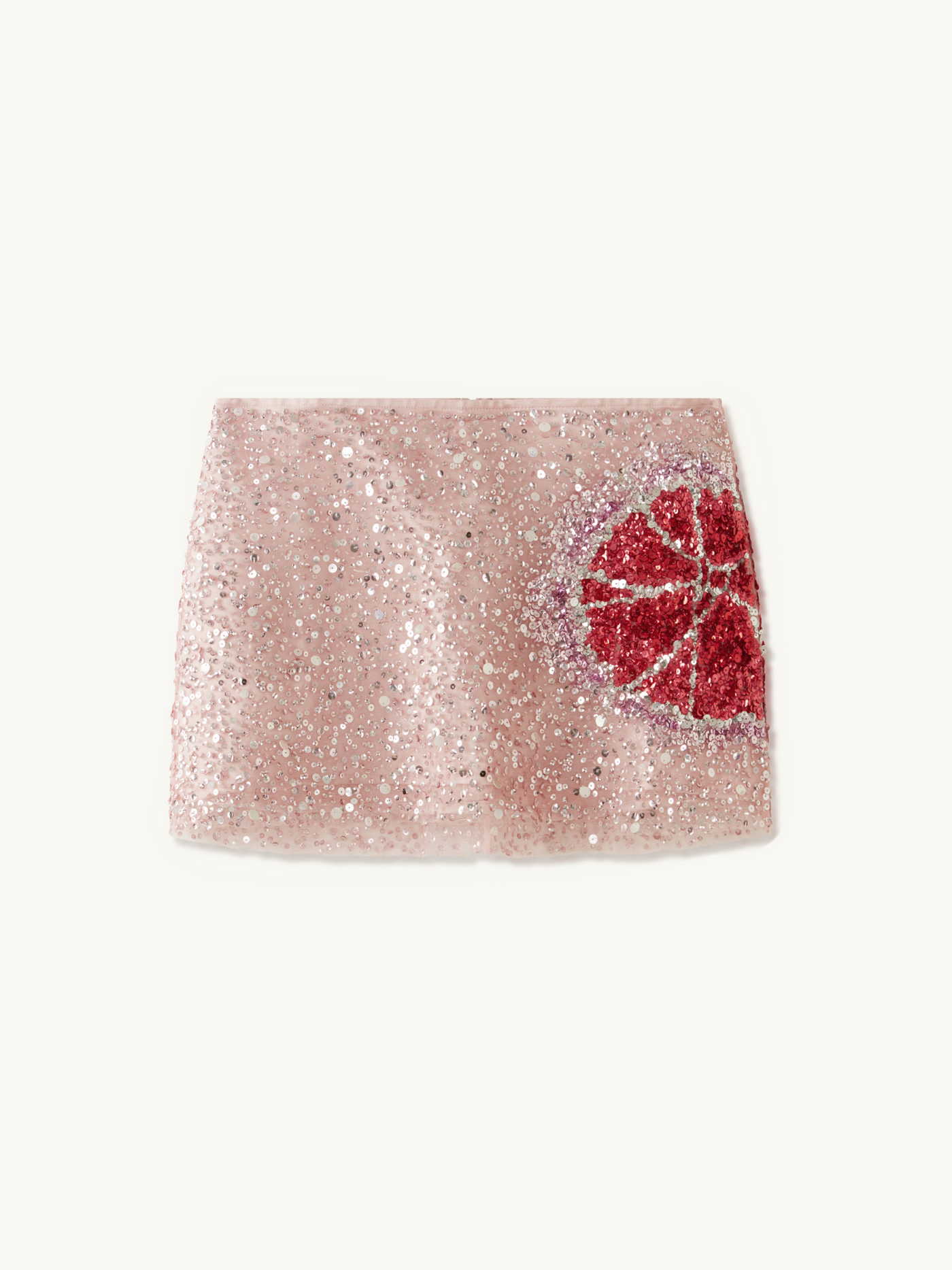 Bloom Hand Beaded Mini Skirt - Garden Rose
