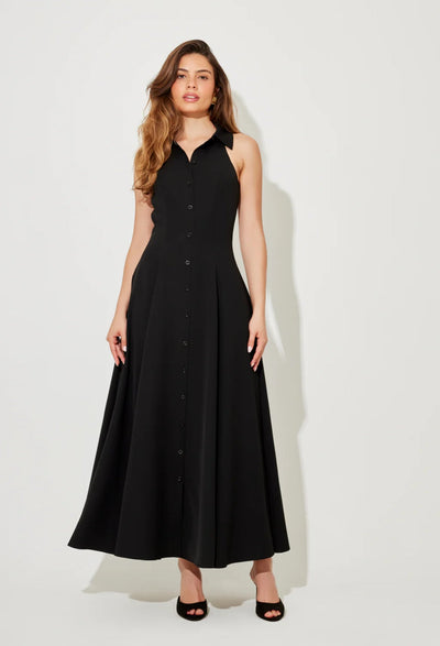 Flowy Collar Midi Dress