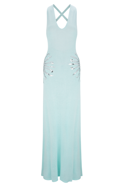 Ellington Knit Maxi Dress With Sequin - Lagoon
