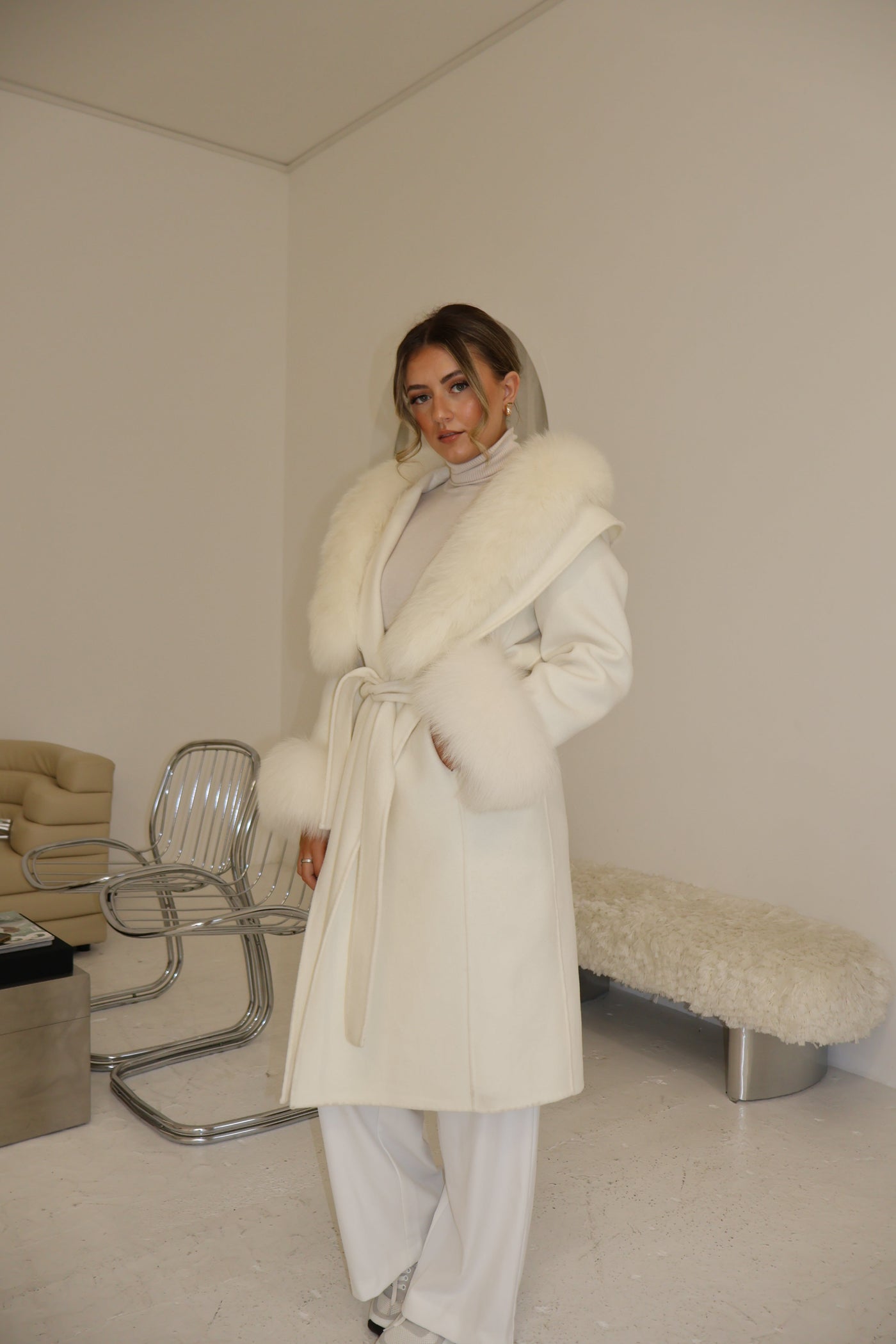 Asha | Fur Cashmere Coat