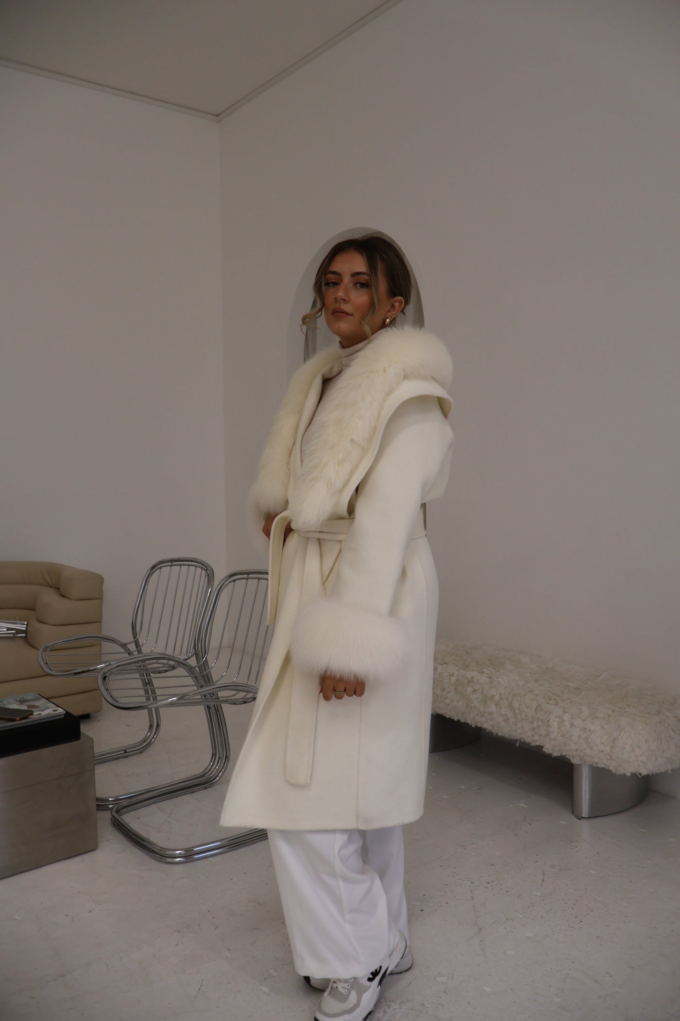 Asha | Fur Cashmere Coat