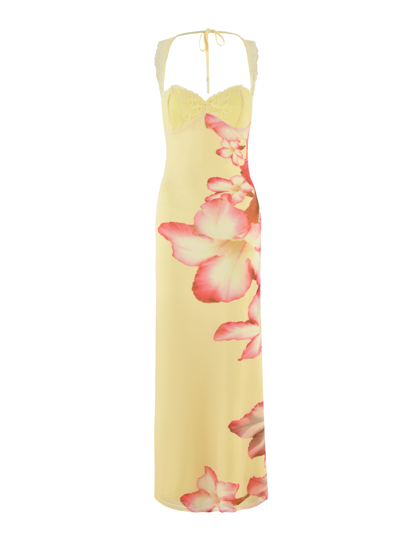 NYOMI MAXI DRESS - YELLOW : MACRO FLORAL : YELLOW HIBISCUS